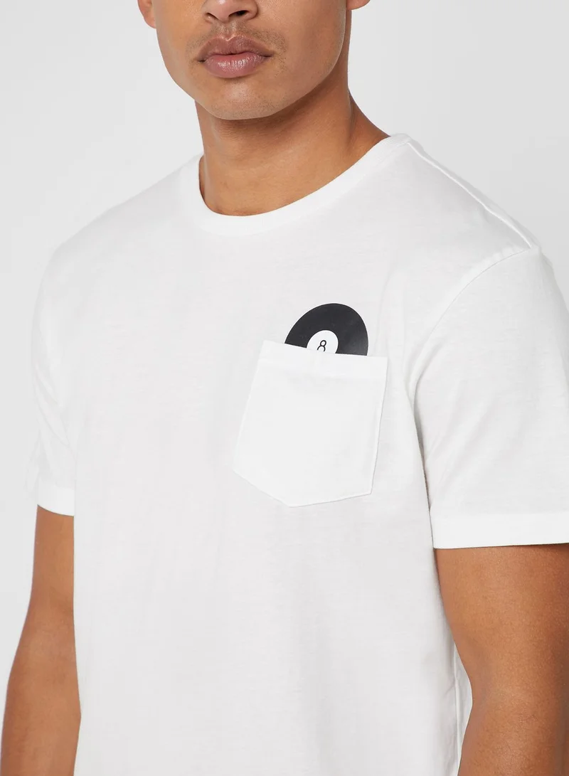 Reserved Minimalist Print Crew Neck -Shirt