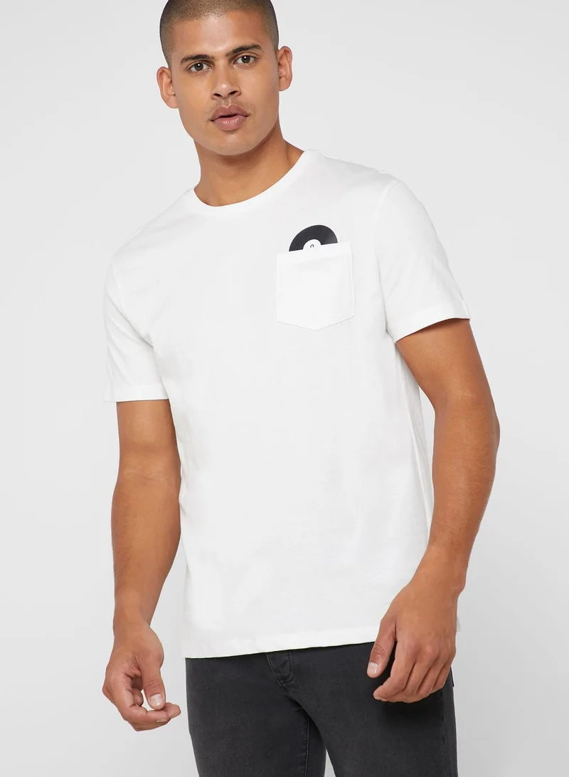 Reserved Minimalist Print Crew Neck -Shirt