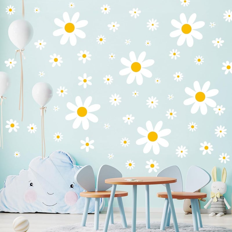 TaoBary 165 Pieces 15 Sheet Large Daisy Wall Decals Flower Stickers Vinyl Peel and Stick Floral Decal Daisy Wall Decor for Nursery Playroom Bedroom Living RoomCute - Image 5