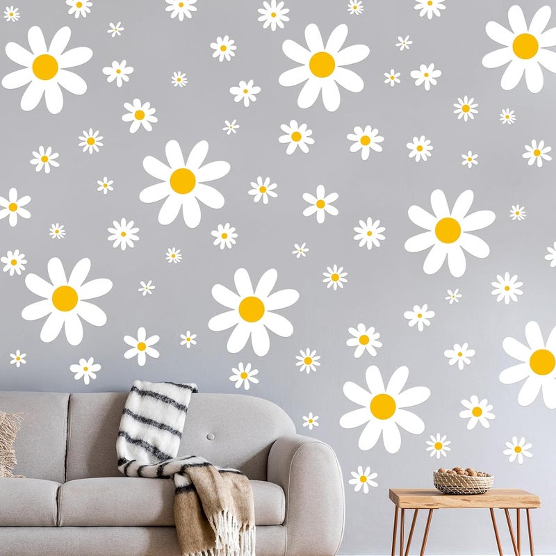 TaoBary 165 Pieces 15 Sheet Large Daisy Wall Decals Flower Stickers Vinyl Peel and Stick Floral Decal Daisy Wall Decor for Nursery Playroom Bedroom Living RoomCute - Image 4