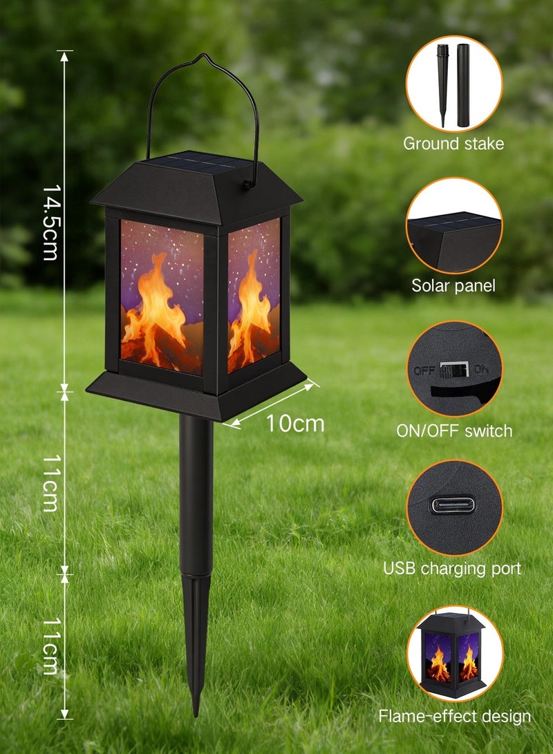 OUTON Hanging Solar Lanterns Outdoor Waterproof - 2 Pack Lanterns Decorative Outdoor Patio Decor with Clip Solar Lantern for Outside - Outdoor Lanterns for Patio Garden Waterproof Gifts for Women Mom Family - Image 4