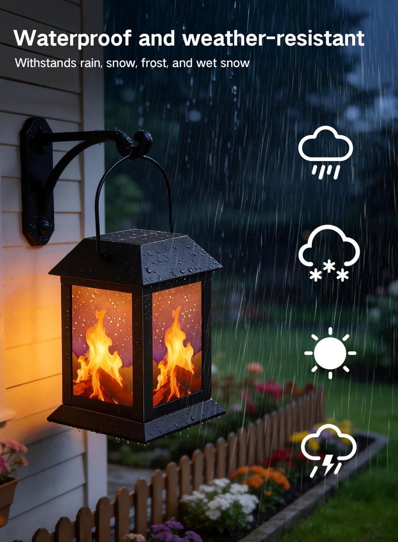 OUTON Hanging Solar Lanterns Outdoor Waterproof - 2 Pack Lanterns Decorative Outdoor Patio Decor with Clip Solar Lantern for Outside - Outdoor Lanterns for Patio Garden Waterproof Gifts for Women Mom Family - Image 3