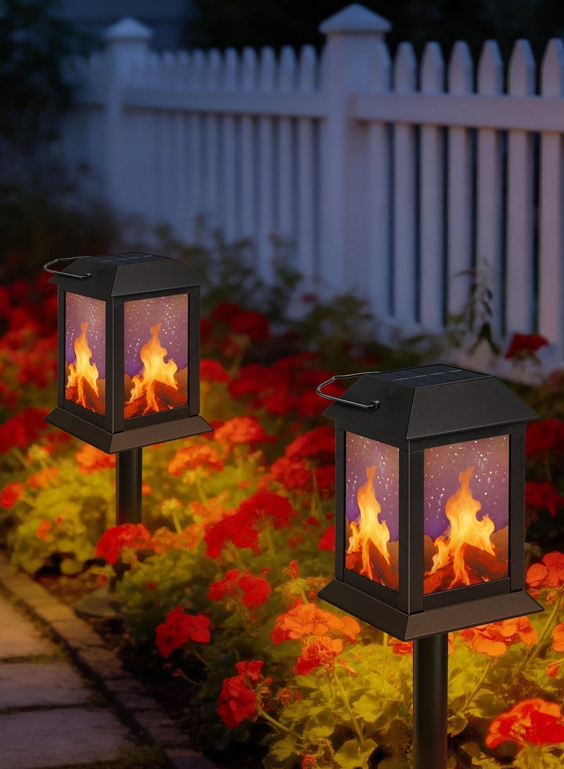OUTON Hanging Solar Lanterns Outdoor Waterproof - 2 Pack Lanterns Decorative Outdoor Patio Decor with Clip Solar Lantern for Outside - Outdoor Lanterns for Patio Garden Waterproof Gifts for Women Mom Family - Image 5