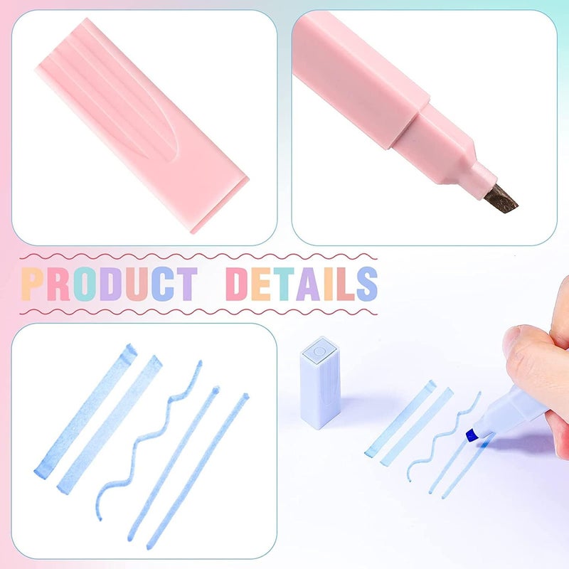 Odluzy Aesthetic Highlighters with Mild Assorted Colors, Soft Chisel Tip Highlighters Marker Pens, No Bleed Through for Journal Notes Adults Kids Students, Office School Supplies, 12 Pcs - Image 5