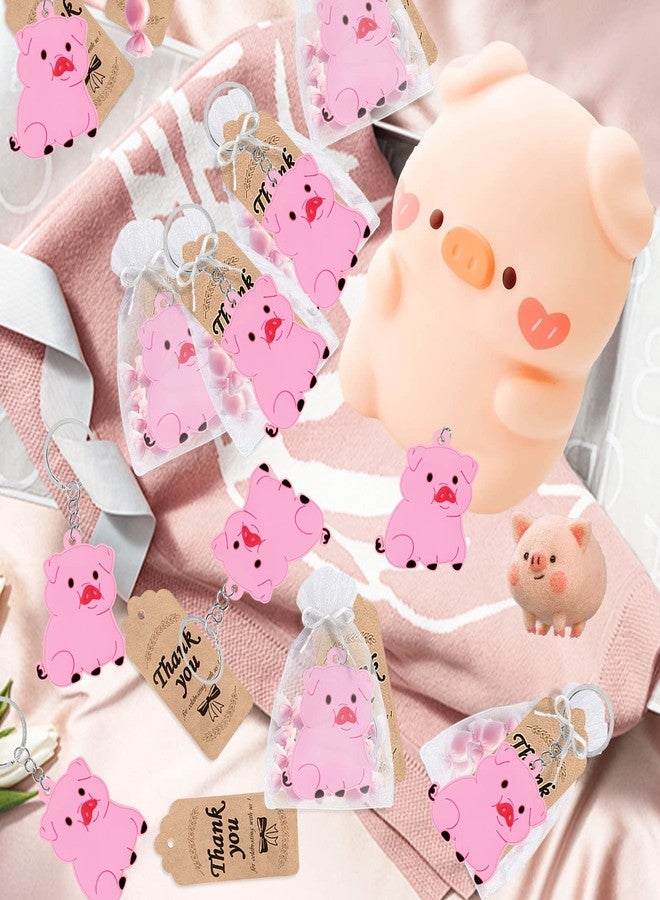 CiciBear 24 Pack Pink Pig Keychains Party Decoration for Guests, Pink Pig Themed Party, Baby Shower, School Party, Kids Birthday - Image 5