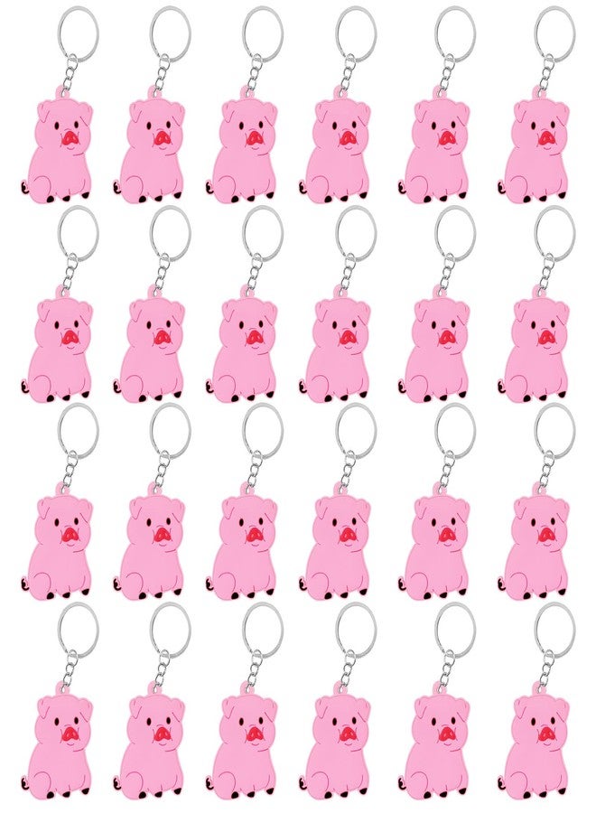 CiciBear 24 Pack Pink Pig Keychains Party Decoration for Guests, Pink Pig Themed Party, Baby Shower, School Party, Kids Birthday - Image 1