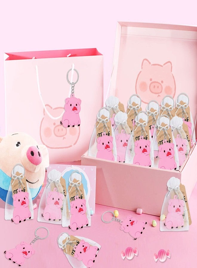 CiciBear 24 Pack Pink Pig Keychains Party Decoration for Guests, Pink Pig Themed Party, Baby Shower, School Party, Kids Birthday - Image 4
