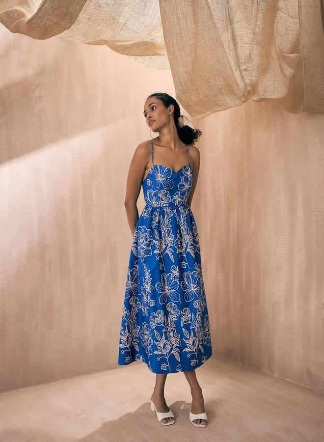 SASSAFRAS Floral Print Dress