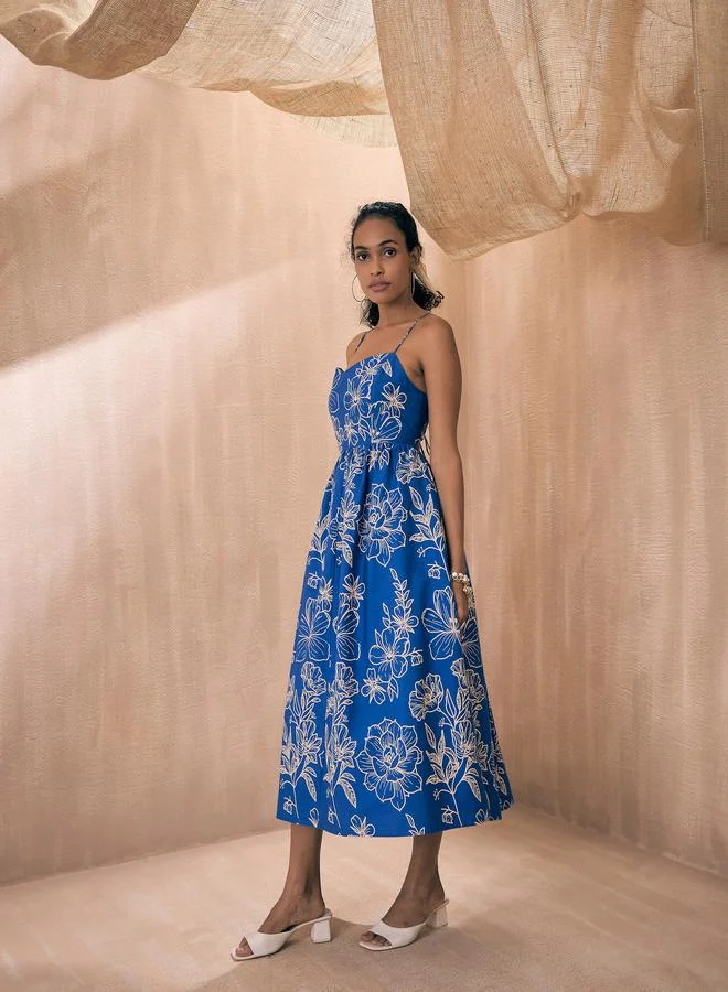 SASSAFRAS Floral Print Dress