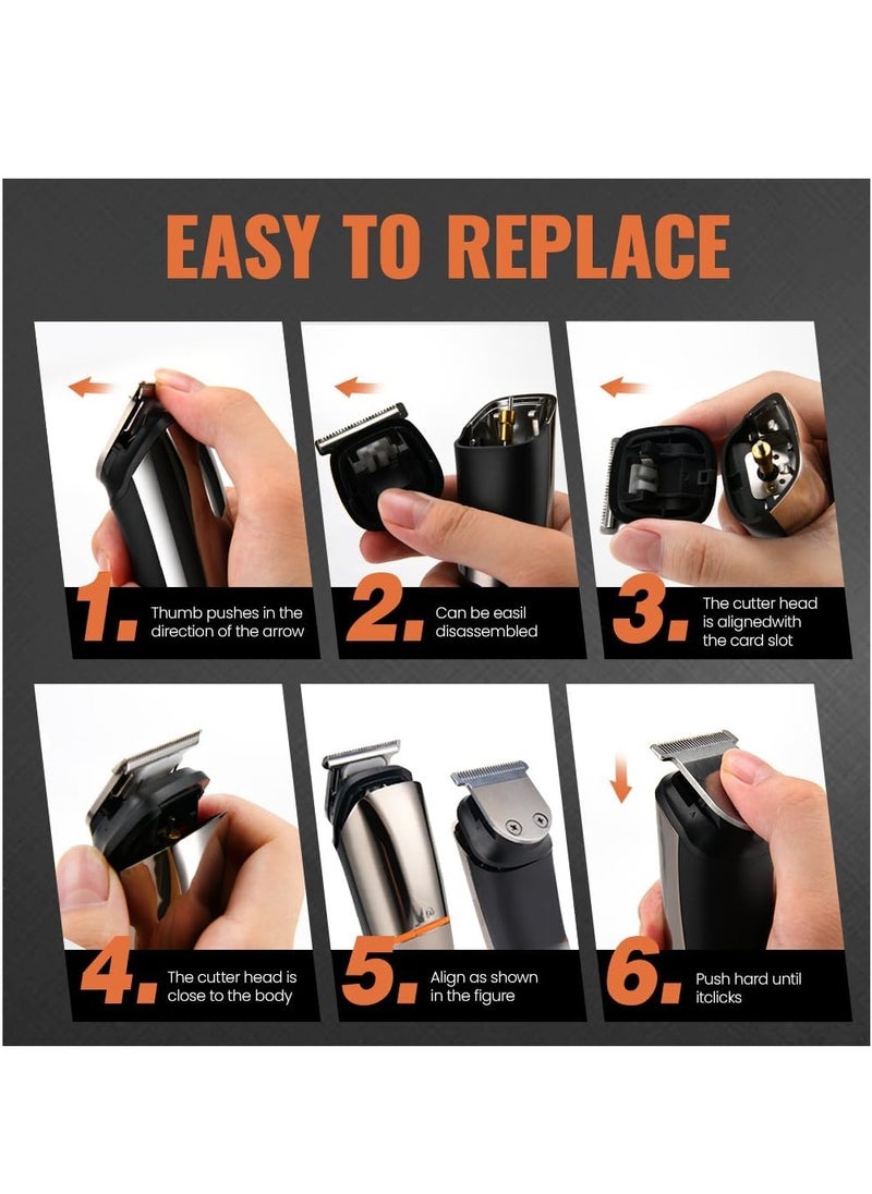 pritech PRITECH Hair Clippers Beard Trimmer for Men Cordless Hair Trimmer Hair Cutting Groomer Kit USB Rechargeable 6 in 1  - Image 3