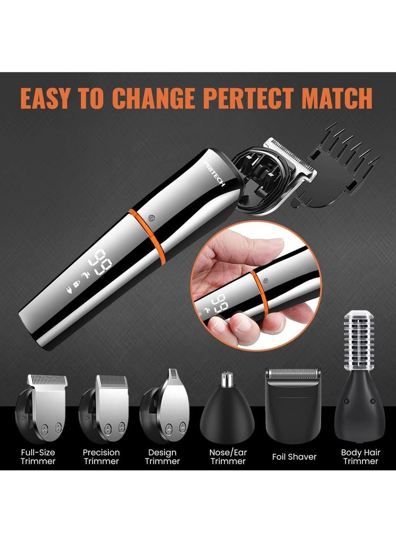 pritech PRITECH Hair Clippers Beard Trimmer for Men Cordless Hair Trimmer Hair Cutting Groomer Kit USB Rechargeable 6 in 1  - Image 5