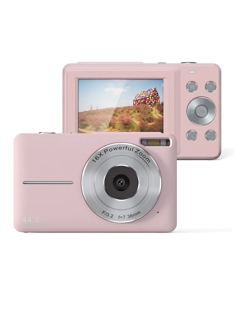 Generic 1080P HD Digital Pocket Camera. 44mp Compact Lightweight Video Camera, Anti Shake Multifunctional Action Camera, Durable Sports Camera For Photography And Videography, (1pc, Pink)  - Image 1