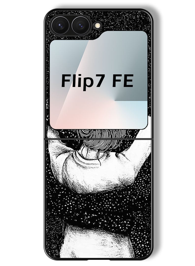 Theodor Case Compatible with Samsung Galaxy Z Flip 7 FE 6.7 Inch Protection Shockproof Bumper Cover Night Imagination Of Girl - Image 1