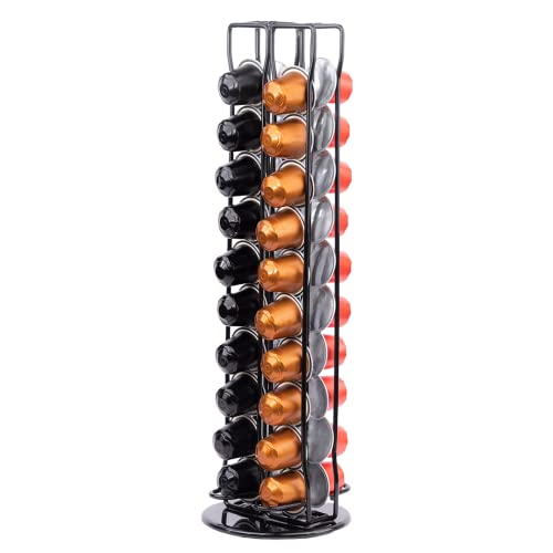 COFFEEZA Coffee Capsule Holder with Rotating Stand - Holds 40 Coffee Pods| Compatible with Nespresso Pods | Espresso Pod Holder For Home & Office - Image 1