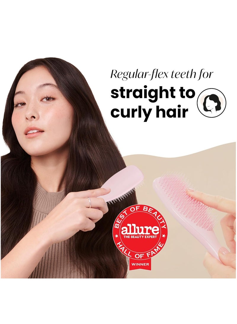 spa luxetique The Ultimate Detangler Hairbrush | For Wet & Dry Hair | Detangles All Hair Types | Reduces Breakage, Eliminates Knots | Two-Tiered Teeth & Comfortable Handle | Millennial Pink  - Image 3