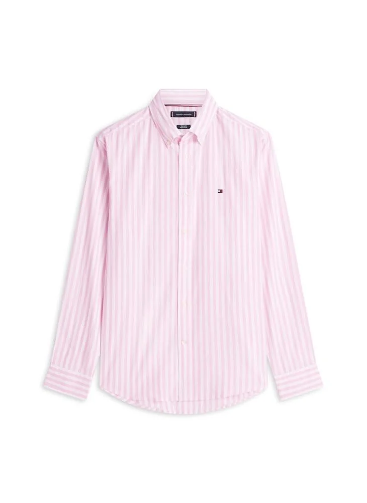 TOMMY HILFIGER  TH Flex Regular Fit Stripe Poplin Shirt for Men | Best Price UAE
