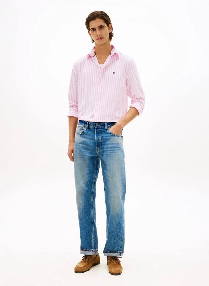TOMMY HILFIGER  TH Flex Regular Fit Stripe Poplin Shirt for Men | Best Price UAE