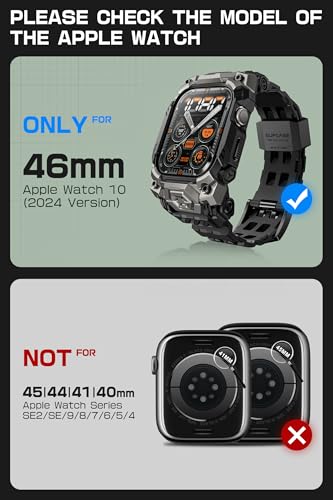 SUPCASE for Apple Watch 1110 46mm Case with Band Unicorn Beetle Ore AntiScratch MilitaryGrade Protection Rugged Sport Men Bumper Cover with Adjustable Strap Band for iWatch 1110 46mm Black - Image 3