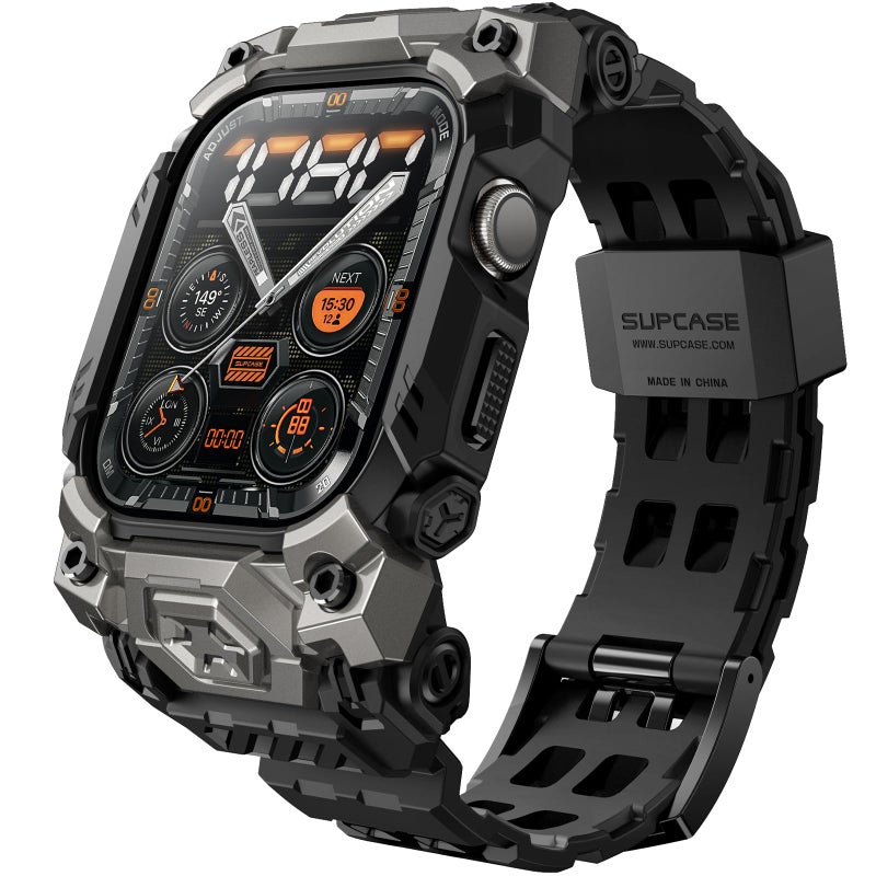 SUPCASE for Apple Watch 1110 46mm Case with Band Unicorn Beetle Ore AntiScratch MilitaryGrade Protection Rugged Sport Men Bumper Cover with Adjustable Strap Band for iWatch 1110 46mm Black - Image 2