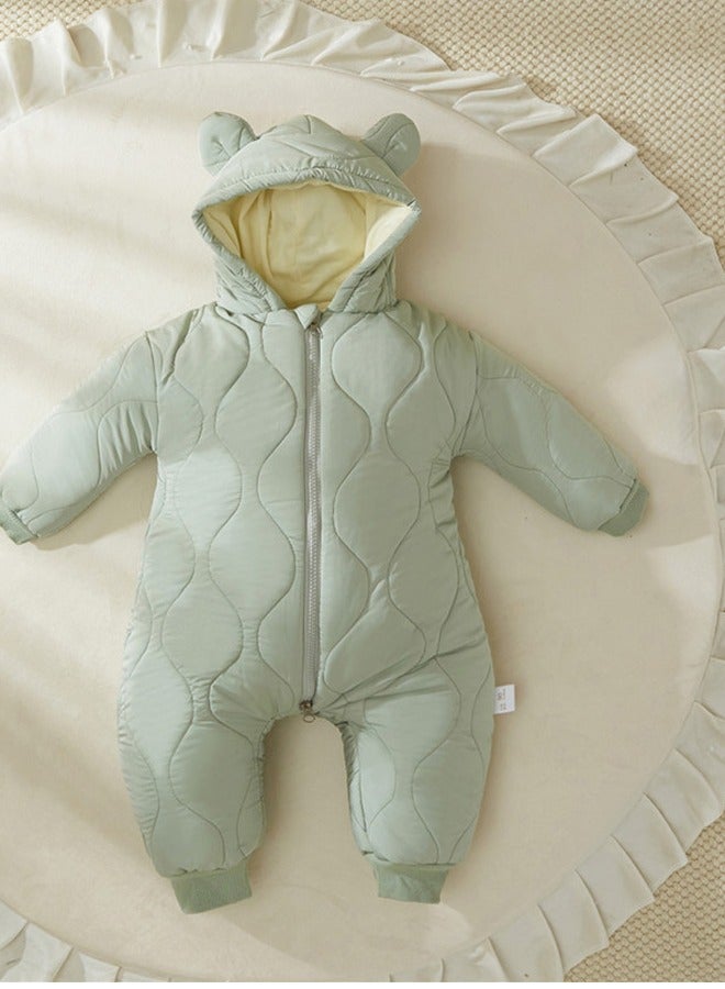 Loquat Squality Baby Outgoing Solid Color Bodysuit Green  - Image 3