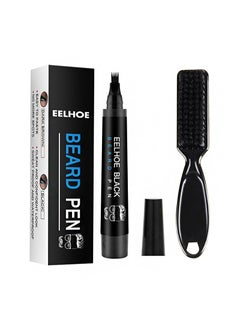 EELHOE Beard Filler Pen for Men, Beard Pen for Men, Waterproof Beard Filler Pen Set with Waterproof Beard Filler Pen and Beard Brush, Long Lasting Coverage, Natural Look (Black)  - Image 1