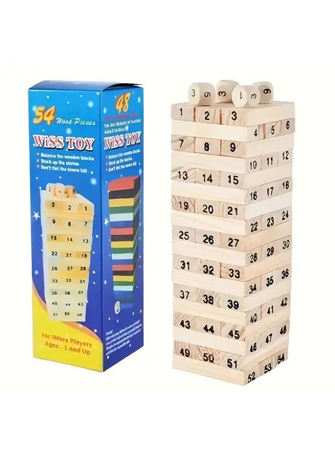Digital Style Wooden Building Block Game Classic Tower Tumbling Blocks Family Entertainment - Image 5