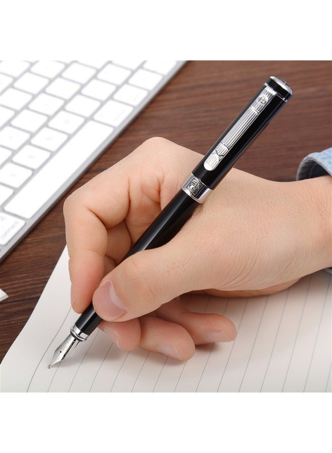 Pimio Art Pen, Bent Nib, Hard Calligraphy Pen, For Men And Women, Handwriting Practice, Adult And Student Use, 1.0mm, Gentleman Series 902, Bright Black With Silver Clip - Image 4