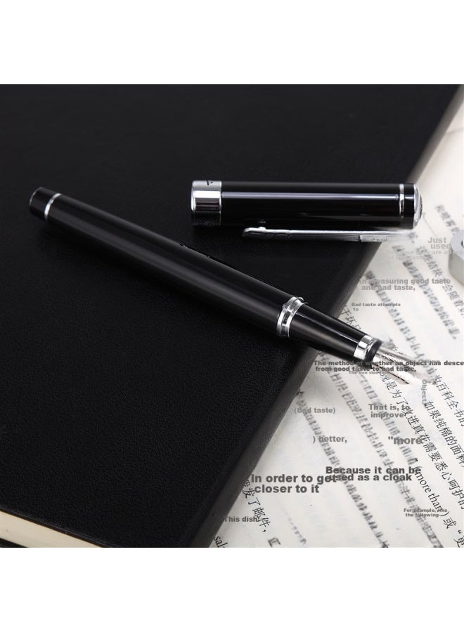 Pimio Art Pen, Bent Nib, Hard Calligraphy Pen, For Men And Women, Handwriting Practice, Adult And Student Use, 1.0mm, Gentleman Series 902, Bright Black With Silver Clip - Image 3