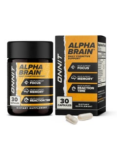 Onnit ONNIT Alpha Brain (30ct) - Over 1 Million Bottles Sold - Nootropic Brain Booster Supplement - Promotes Focus, Concentration & Memory - Alpha GPC, L Theanine, Bacopa Monnieri, Huperzine A, Vitamin B6 