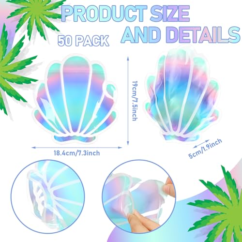 Watersay 50 Pcs Seashell Bag Mermaid Party Favors Hangover Recovery Kit Goodie Gift Bags for Under the Sea Birthday Bachelorette Party Favor Supplies - Image 2