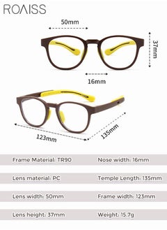 roaiss Kids Blue Light Blocking Glasses Anti Eyestrain Computer Glasses Gaming Eyewear UV400 Protection with Light Weight TR90 Frame for Boys Girls and Children Age 3-12 Brown  - Image 5
