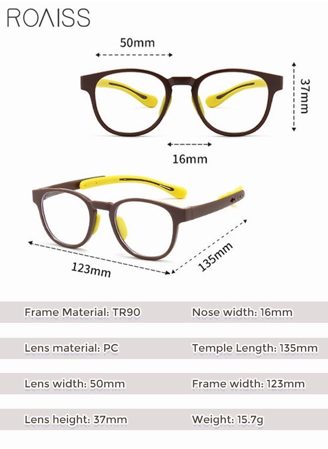 roaiss Kids Blue Light Blocking Glasses Anti Eyestrain Computer Glasses Gaming Eyewear UV400 Protection with Light Weight TR90 Frame for Boys Girls and Children Age 3-12 Brown  - Image 5