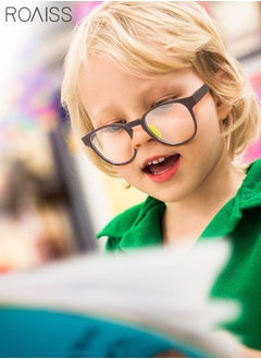 roaiss Kids Blue Light Blocking Glasses Anti Eyestrain Computer Glasses Gaming Eyewear UV400 Protection with Light Weight TR90 Frame for Boys Girls and Children Age 3-12 Brown  - Image 2