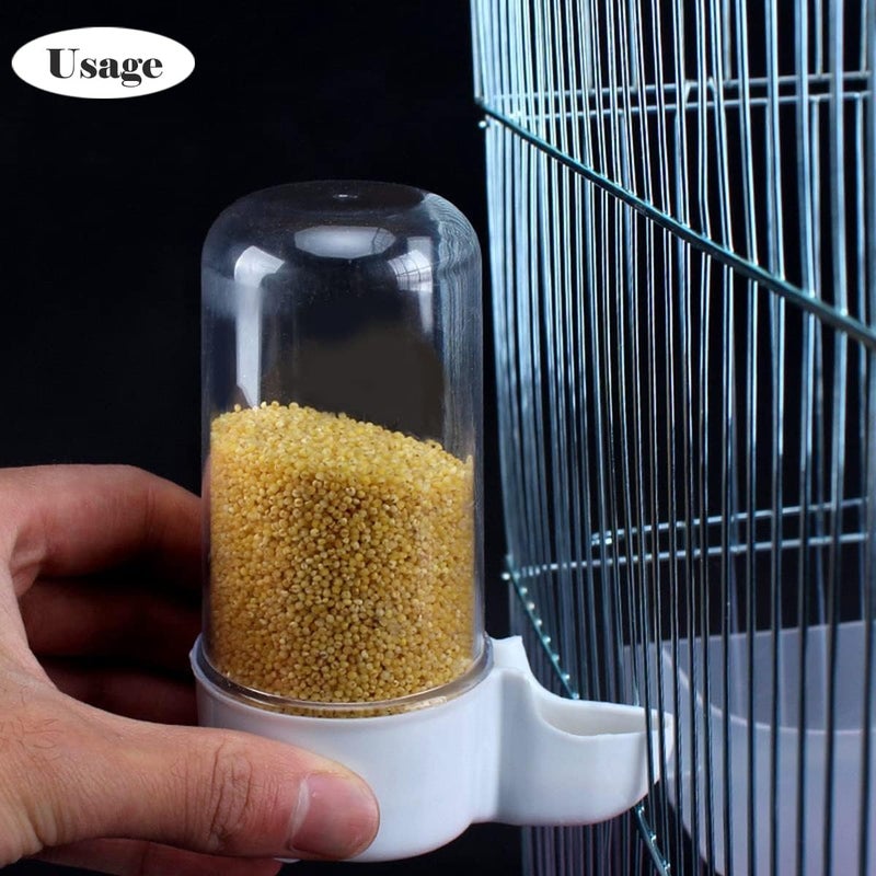 Yamibobo 2Pcs/Set Automatic Bird Cage Feeder Bird Food Feeder Water Bottle with Clip Parakeet Food Dispenser for Cage Bottle Cup Bowls for Pet Parrot Cage - Image 5