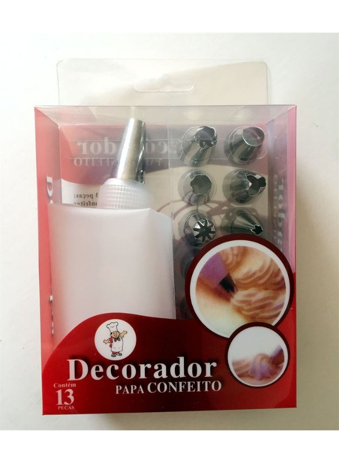 بروماس مجموعة تزيين الكيك المكونة من 13 قطعة - كيس تزيين سيليكون قابل لإعادة الاستخدام مع فوهات من الفولاذ المقاوم للصدأ لتزيين الكيك بالكريمة والثلج.