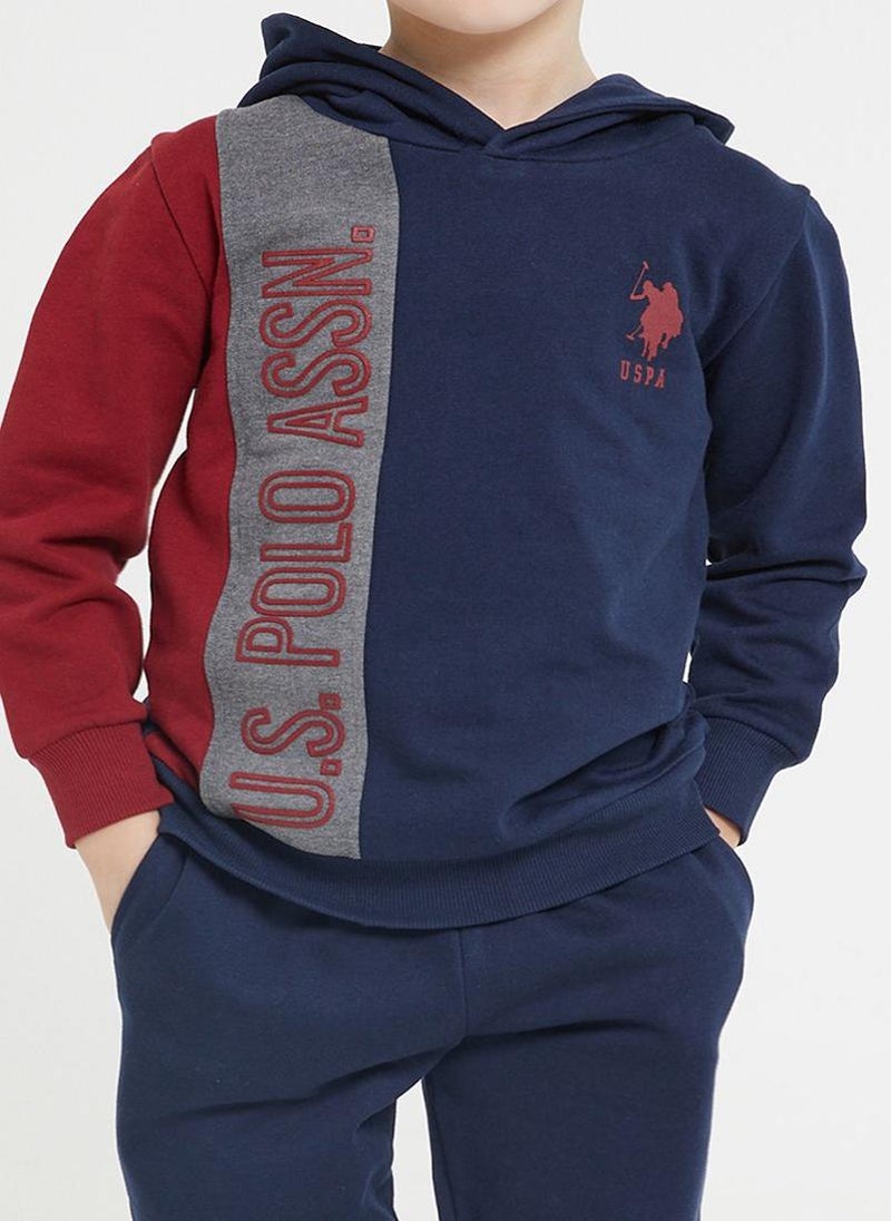 يو اس بولو اسن طقم رياضي للأولاد من يو إس بولو أسن، أزرق داكن/أحمر - Image 4