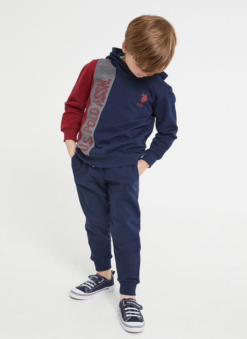يو اس بولو اسن طقم رياضي للأولاد من يو إس بولو أسن، أزرق داكن/أحمر - Image 3