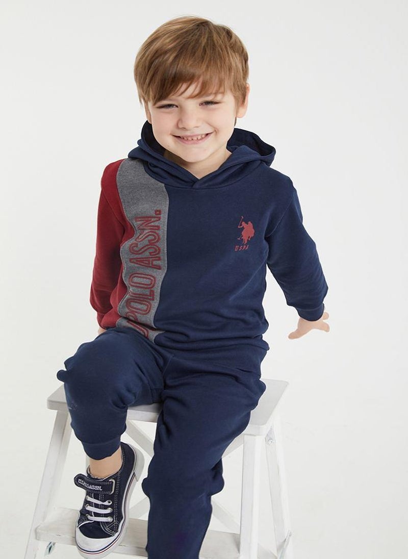 يو اس بولو اسن طقم رياضي للأولاد من يو إس بولو أسن، أزرق داكن/أحمر - Image 2