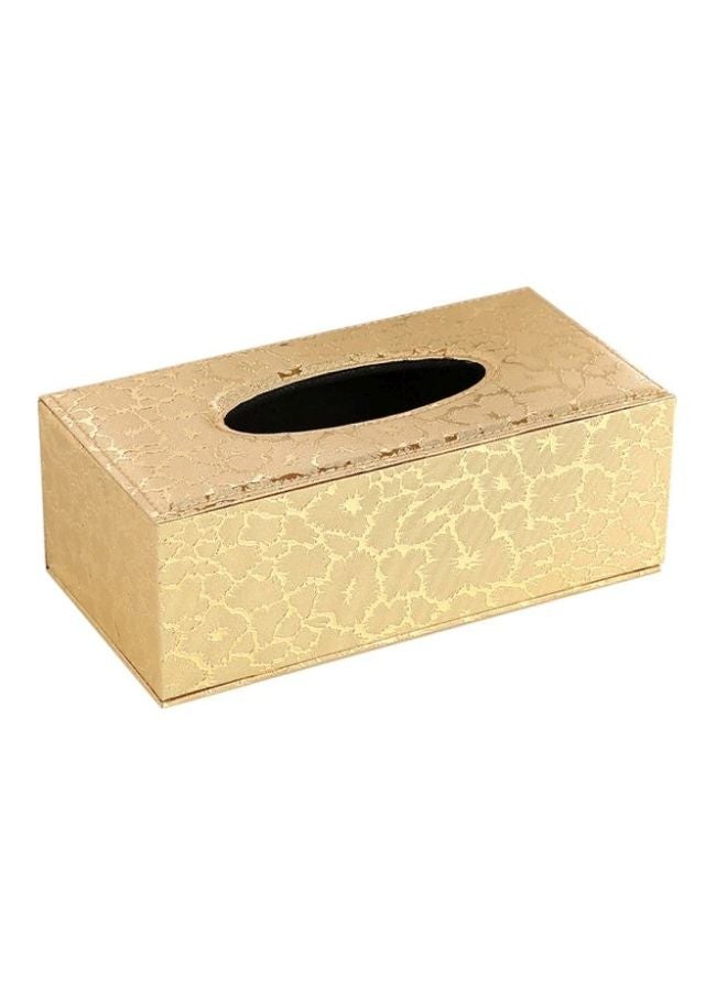 Sharpdo Leather Tissue Box Holder Gold - Image 1