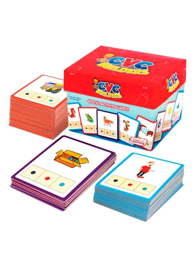Junior Learning : Cvc Word Builders, 48 Cvc Activity Cards, Phonemic Awareness, Helps Children To Recognize And Understand Basic Sounds In Words, Self Checking Feature, For Ages 4 And Up  - Image 1