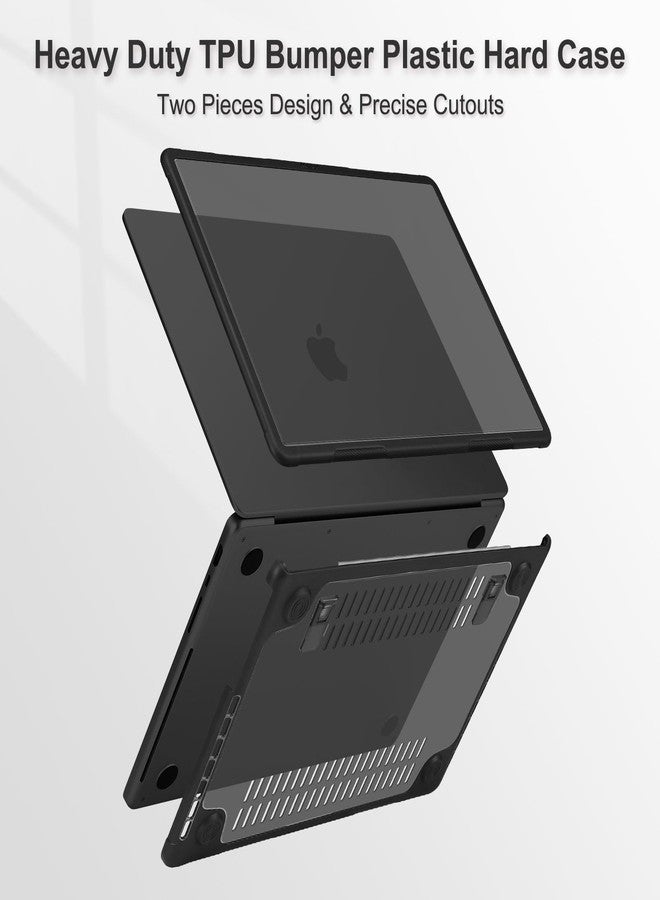 موسيسو جراب موسيسو متوافق مع ماك بوك برو 14 بوصة 2025-2021 M5 M4 M3 M2 M1 A3434 A3112 A3185 A3401 A2918 A2992 A2779 A2442، جراب صلب شديد التحمل مع حامل وغطاء لوحة مفاتيح وغشاء شاشة ونوع C، أسود - Image 4