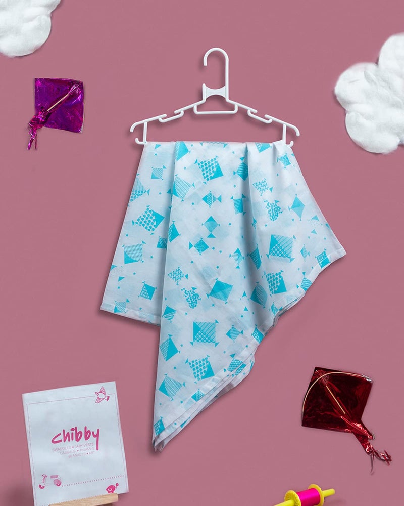 Swaddle Swaddles for new born baby 100 Cotton ultra soft multipurpose comfortable swaddlewrapper Kite Print Blue
