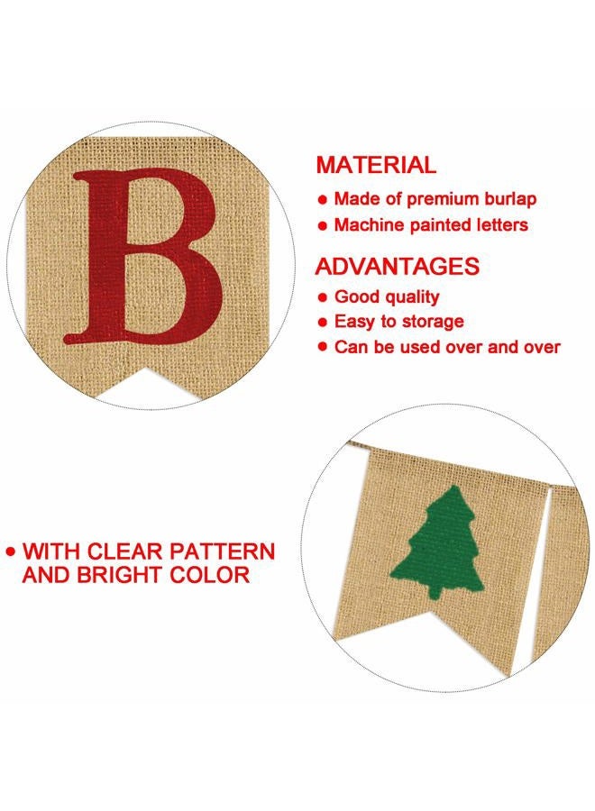 Partyprops Be Merry Burlap Banner | Christmas Burlap Banner | Christmas Tree Garland | Holiday Bunting | Home Garden Indoor Outdoor Banner | Natural Burlap Banner | Christmas Decor Decorations - Image 4