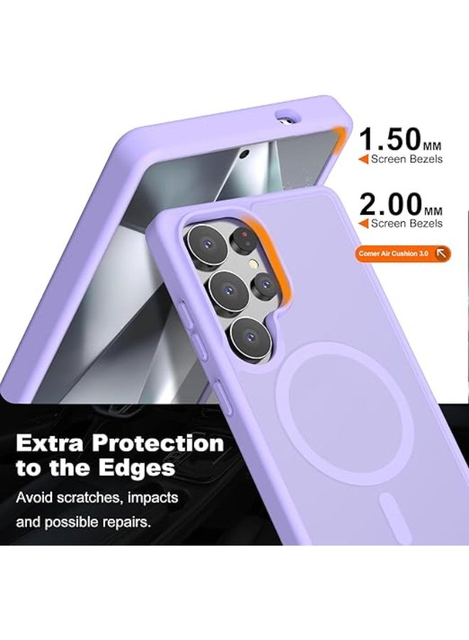 Magnetic for Samsung Galaxy S23 Ultra Case, Compatible with MagSafe, Military Grade Dropproof Translucent Matte Hard Back Slim Protective for Samsung S23 Ultra 5G Case, ligth purple - Image 2