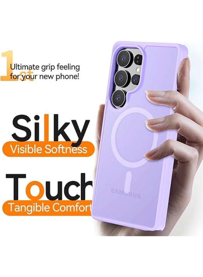Magnetic for Samsung Galaxy S23 Ultra Case, Compatible with MagSafe, Military Grade Dropproof Translucent Matte Hard Back Slim Protective for Samsung S23 Ultra 5G Case, ligth purple - Image 3