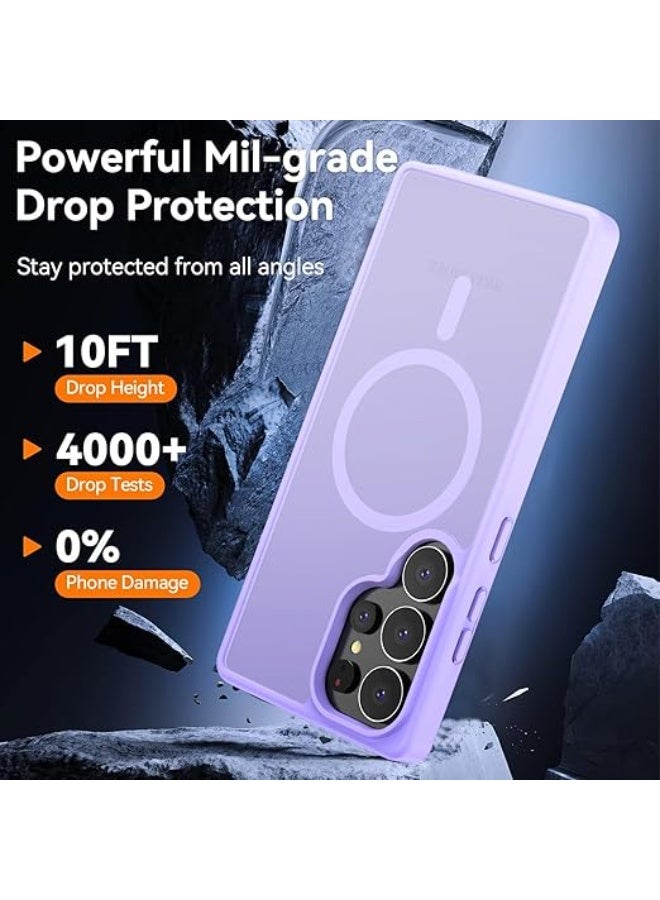 Magnetic for Samsung Galaxy S23 Ultra Case, Compatible with MagSafe, Military Grade Dropproof Translucent Matte Hard Back Slim Protective for Samsung S23 Ultra 5G Case, ligth purple - Image 4
