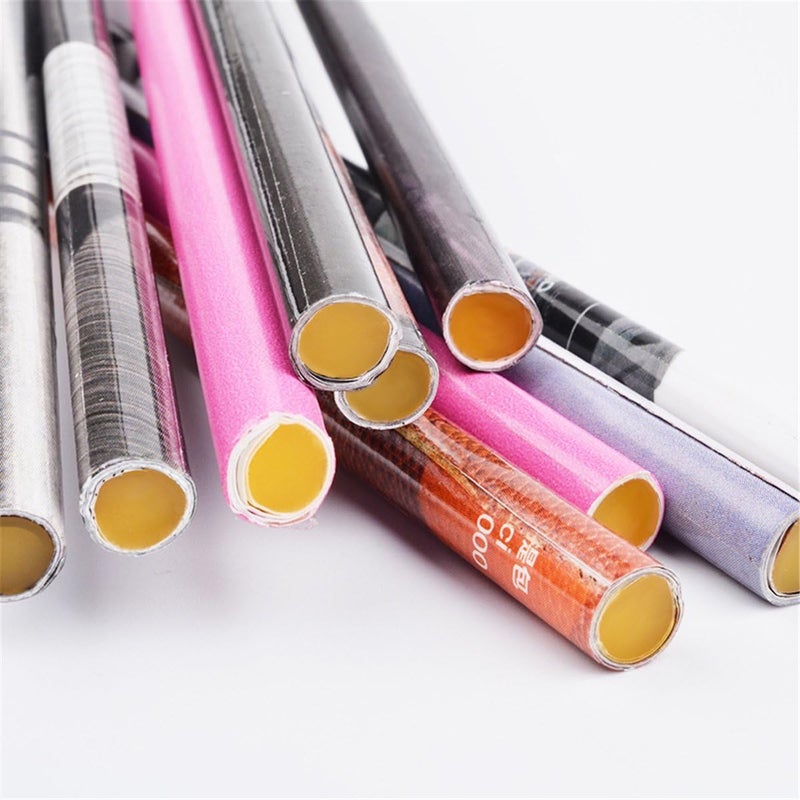 Mezerdoo 5pcs Wax Pencil For Rhinestones,Self Adhesive Resin Rhinestone Picker Pencil Nail Art Gem Crystal Pick Up Tool Rhinestone Pickup Pen Long Wax Pencil Rhinestone Picker Tool Random Color - Image 5