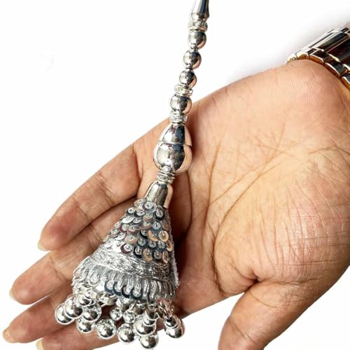 Adikala Craft Store Handmade Work Ethnic Sequin Tassel Latkan Set of 2 for Saree Pallu, Designer Blouse, Dupatta and Lehenga (Silver D1) - Image 1