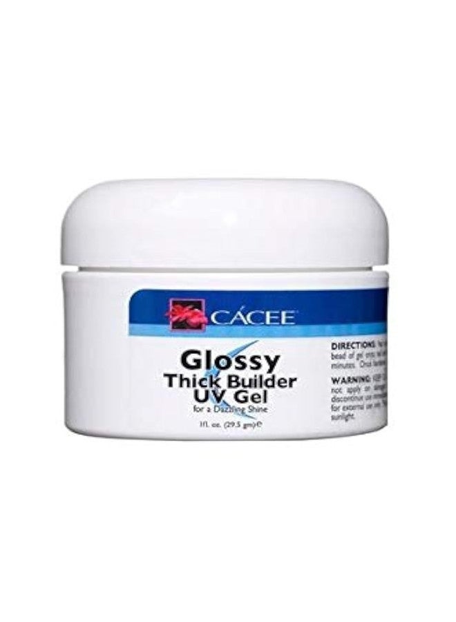 cacee Glossy UV Thick Builder Clear Gel For Nails, Hard Gel Overlay, Works With Thin Clear (Not Acrylic Systems) & Scultping (1 oz) - Image 1