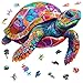 Mys Aurora Colorful Turtle Puzzles for Adults 500 Pieces 5MM Thick Wooden Jigsaw Puzzles Unique Shape Puzzle Ocean Wood Puzzles for Adults and Kids Birthday Gifts Family Game 173 173 inches - Image 2